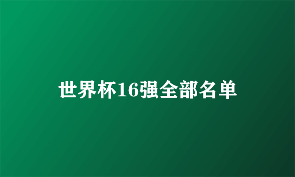 世界杯16强全部名单