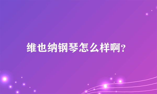 维也纳钢琴怎么样啊？