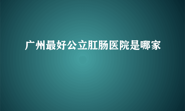 广州最好公立肛肠医院是哪家