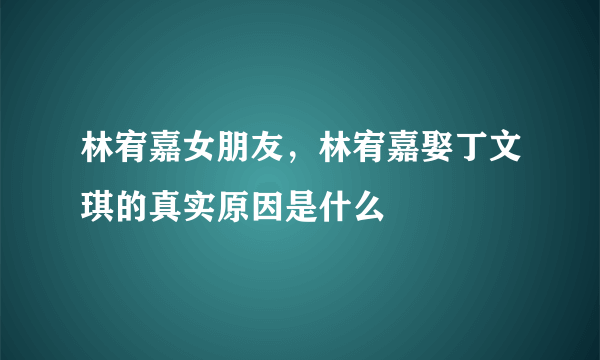 林宥嘉女朋友，林宥嘉娶丁文琪的真实原因是什么