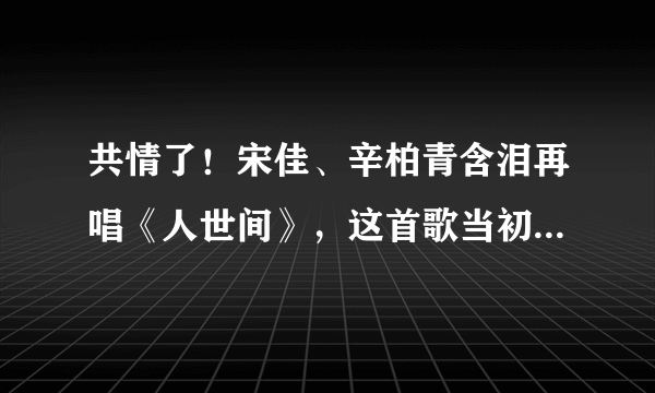 共情了！宋佳、辛柏青含泪再唱《人世间》，这首歌当初的灵感来源于哪里？