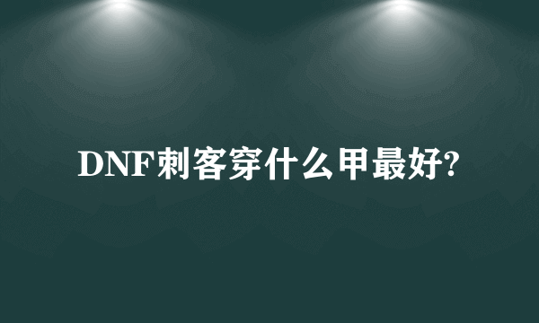 DNF刺客穿什么甲最好?