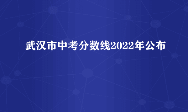 武汉市中考分数线2022年公布