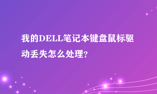 我的DELL笔记本键盘鼠标驱动丢失怎么处理？