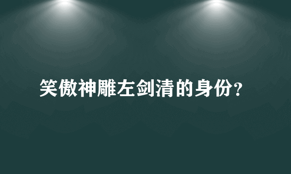 笑傲神雕左剑清的身份？