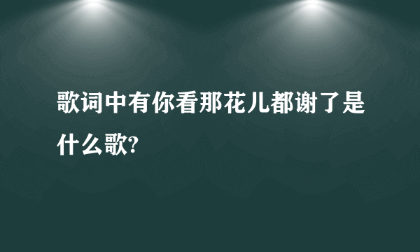 歌词中有你看那花儿都谢了是什么歌?