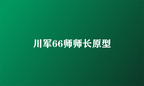 川军66师师长原型