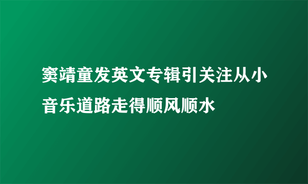 窦靖童发英文专辑引关注从小音乐道路走得顺风顺水