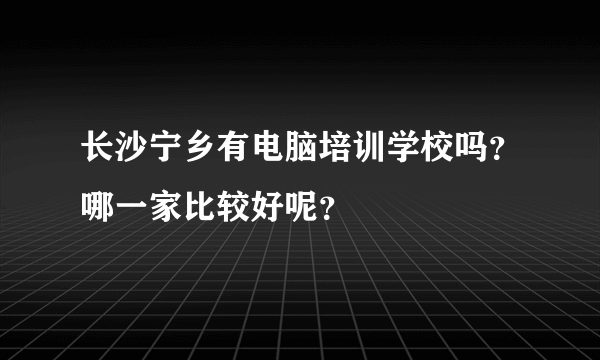 长沙宁乡有电脑培训学校吗？哪一家比较好呢？