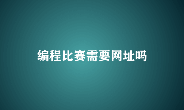 编程比赛需要网址吗