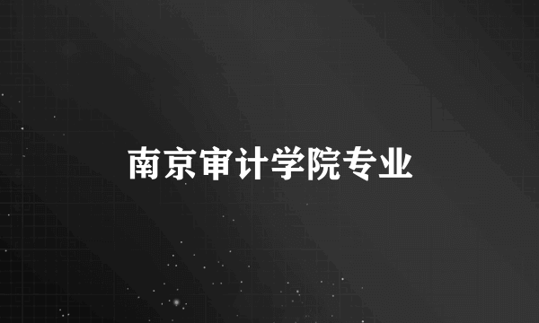 南京审计学院专业