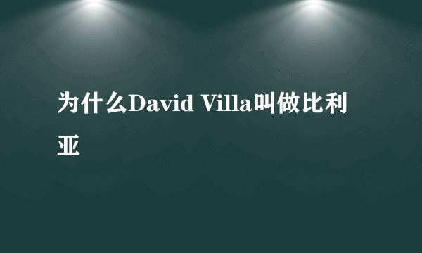 为什么David Villa叫做比利亚