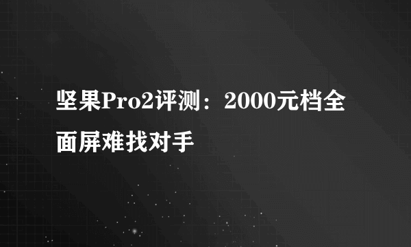 坚果Pro2评测：2000元档全面屏难找对手