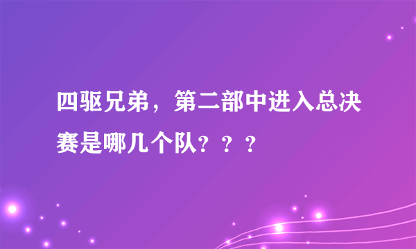 四驱兄弟，第二部中进入总决赛是哪几个队？？？