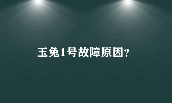 玉兔1号故障原因？