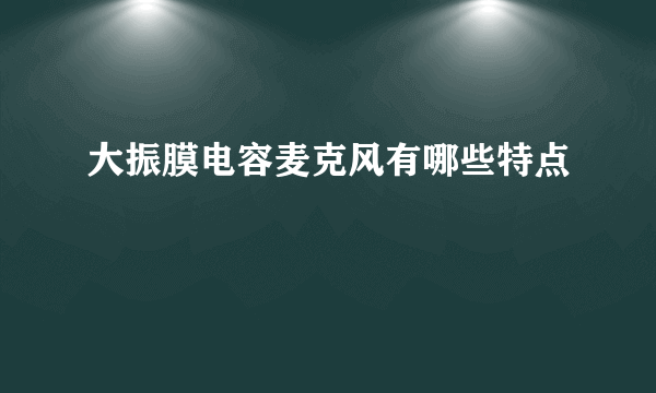 大振膜电容麦克风有哪些特点