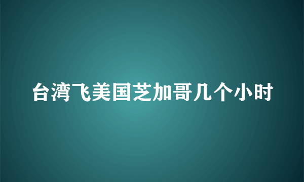 台湾飞美国芝加哥几个小时