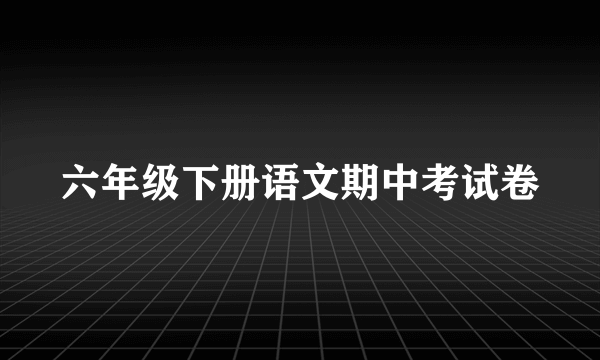 六年级下册语文期中考试卷