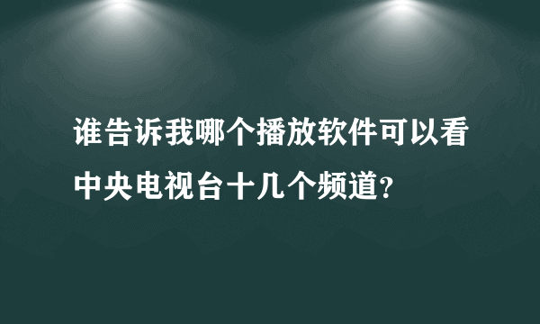 谁告诉我哪个播放软件可以看中央电视台十几个频道？