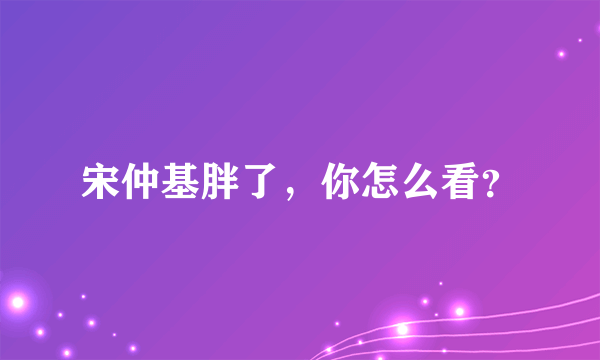 宋仲基胖了，你怎么看？