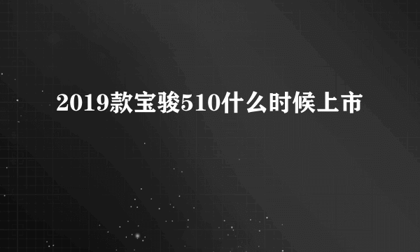 2019款宝骏510什么时候上市