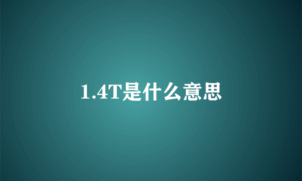 1.4T是什么意思