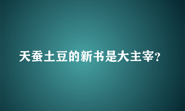 天蚕土豆的新书是大主宰？