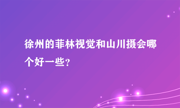 徐州的菲林视觉和山川摄会哪个好一些？