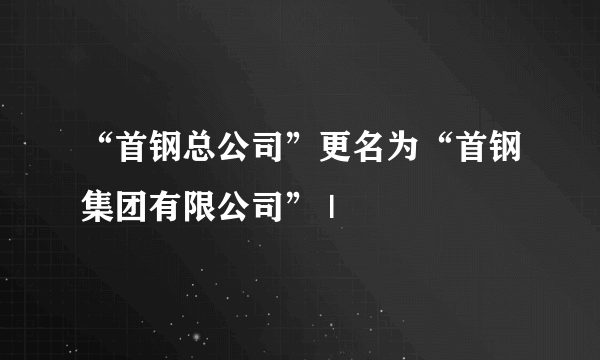 “首钢总公司”更名为“首钢集团有限公司” |