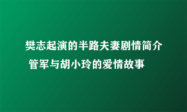 樊志起演的半路夫妻剧情简介 管军与胡小玲的爱情故事