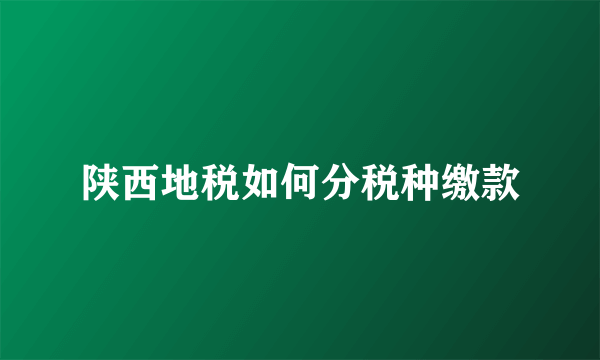 陕西地税如何分税种缴款