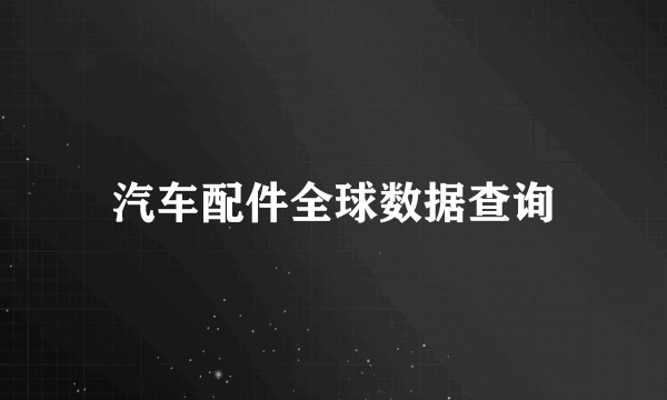 汽车配件全球数据查询