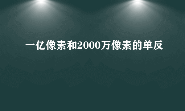 一亿像素和2000万像素的单反