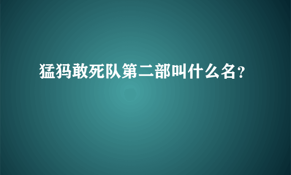 猛犸敢死队第二部叫什么名？