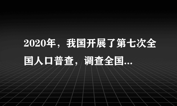 2020年，我国开展了第七次全国人口普查，调查全国人口和住户的基本情况．下列情况，适合采用条形统计图表示的是(   )．A.从第一次人口普查到第七次人口普查全国人口增幅变化情况B.男、女性别人数占全国总人数的百分比C.各地区的常住人口数量