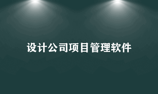 设计公司项目管理软件