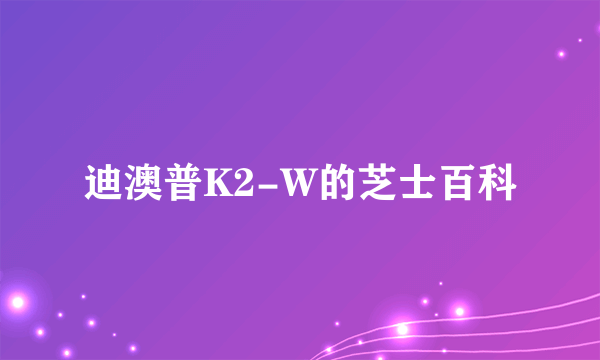 迪澳普K2-W的芝士百科