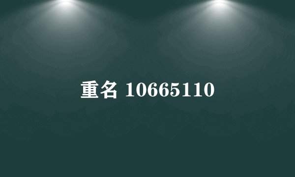 重名 10665110