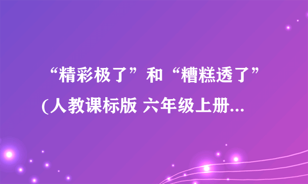 “精彩极了”和“糟糕透了”(人教课标版 六年级上册教学课件)