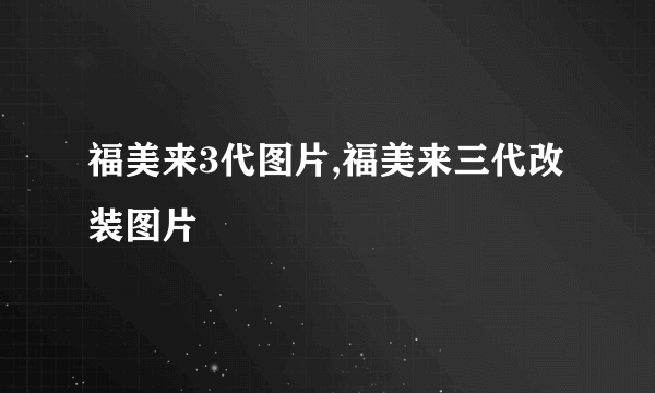 福美来3代图片,福美来三代改装图片