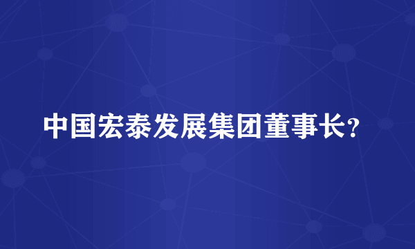 中国宏泰发展集团董事长？