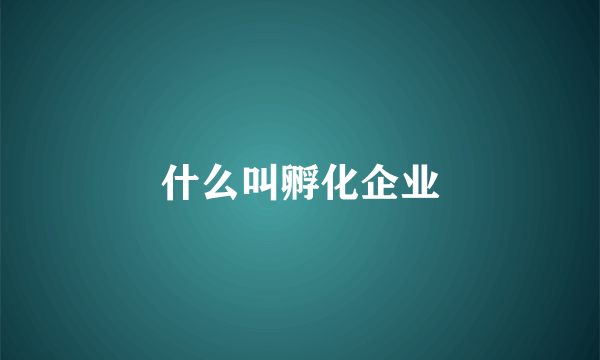 什么叫孵化企业