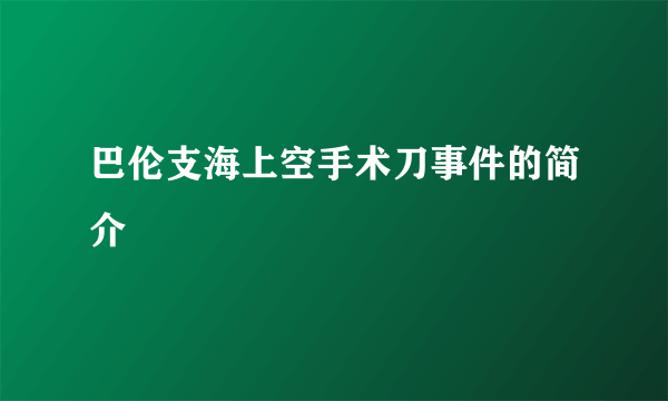 巴伦支海上空手术刀事件的简介