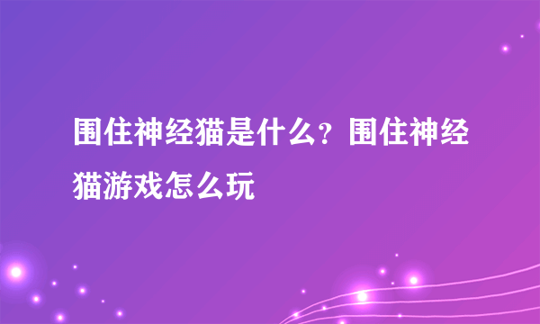 围住神经猫是什么？围住神经猫游戏怎么玩