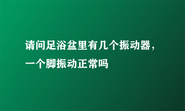 请问足浴盆里有几个振动器，一个脚振动正常吗