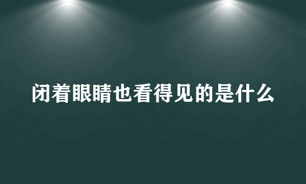 闭着眼睛也看得见的是什么