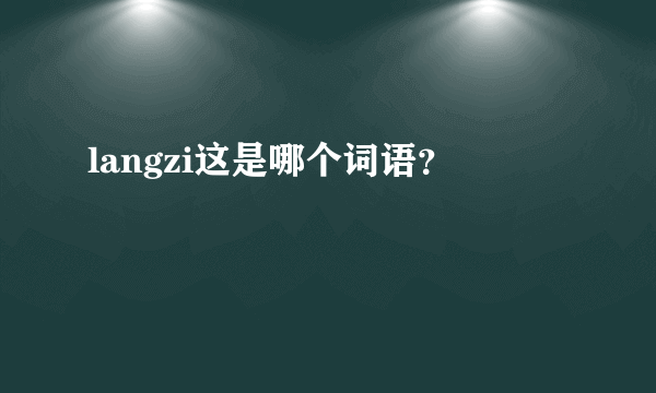 langzi这是哪个词语？