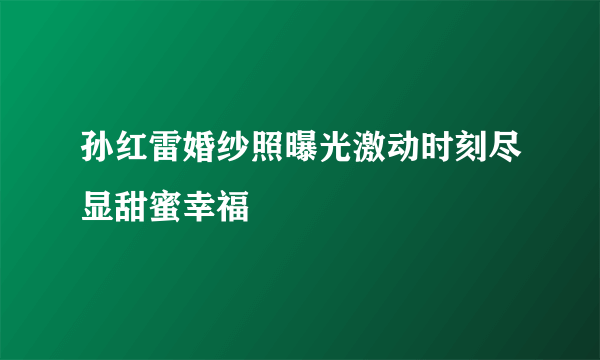 孙红雷婚纱照曝光激动时刻尽显甜蜜幸福