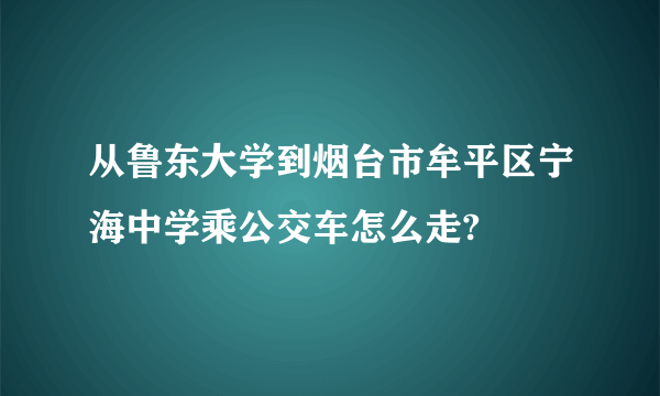 从鲁东大学到烟台市牟平区宁海中学乘公交车怎么走?