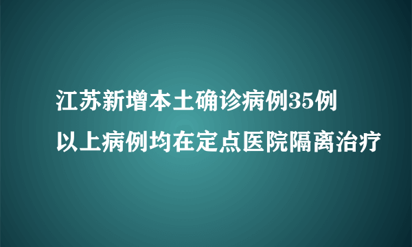 江苏新增本土确诊病例35例 以上病例均在定点医院隔离治疗